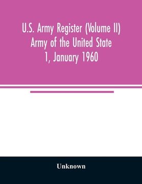 portada U.S. Army register (Volume II) Army of the United State 1, January 1960 (en Inglés)