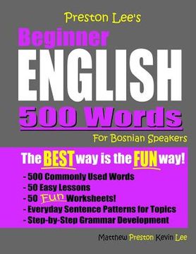 portada Preston Lee's Beginner English 500 Words For Bosnian Speakers (in English)