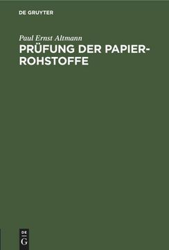 portada Prüfung der Papier-Rohstoffe (en Alemán)