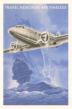 portada Vintage Journal Airplane and Galleon Travel Poster (en Inglés)