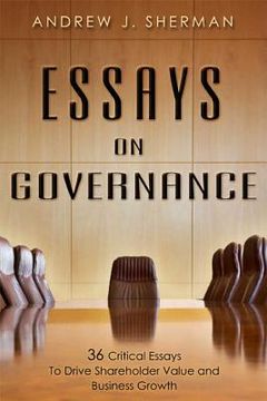 portada essays on governance (en Inglés)