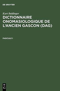 portada Dictionnaire Onomasiologique de L'ancien Gascon (Dag). Fascicule 1 (en Francés)