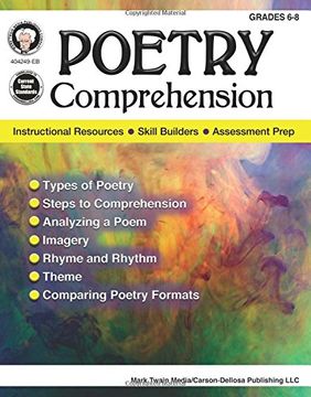 portada Poetry Comprehension, Grades 6 - 8 (en Inglés)