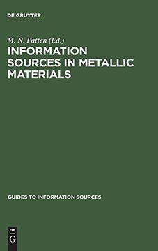 portada Information Sources in Metallic Materials (Guides to Information Sources) (en Inglés)