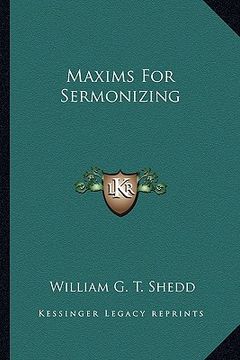 portada maxims for sermonizing (en Inglés)