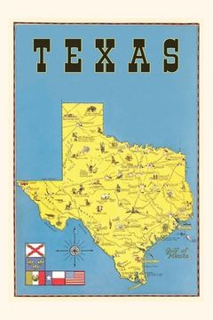 portada Vintage Journal Map of Texas, Flags (en Inglés)