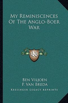 portada my reminiscences of the anglo-boer war (in English)