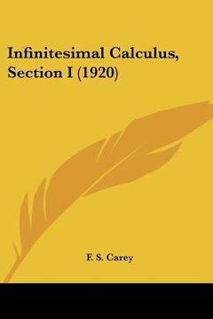 portada infinitesimal calculus, section i (1920) (in English)