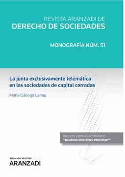 portada La Junta Exclusivamente Telematica en las Sociedades de Capital Cerradas (Papel + E-Book)