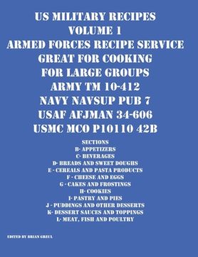 portada US Military Recipes Volume 1 Armed Forces Recipe Service Great for Cooking for Large Groups (en Inglés)