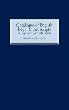 portada catalogue of english legal manuscripts in cambridge university library: with codicological descriptions of the early mss (in English)