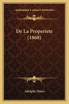 portada De La Properiete (1868) (en Francés)