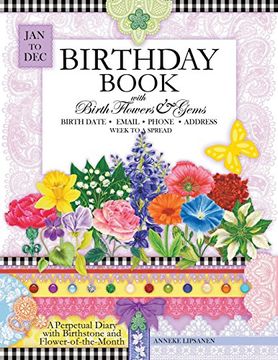 portada Birthday Book with Birth Flowers and Gems: A Perpetual Diary with Birthstone and Flower-of-the-Month (in English)
