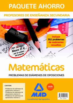 portada Paquete Ahorro Matematicas Problemas de Examenes Cuerpo de Profesores de Enseñanza Secundaria