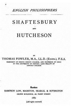 portada Shaftesbury and Hutcheson (en Inglés)