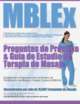 portada Mblex Preguntas de Práctica & Guía de Estudio de Terapia de Masaje (in Spanish)
