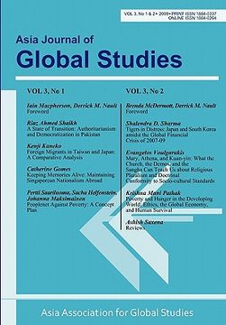 portada asia journal of global studies: vol. 3, nos. 1 and 2 (en Inglés)
