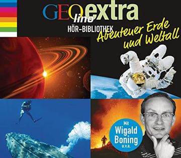 portada Geolino Extra Hör-Bibliothek - Abenteuer Erde und Weltall: Die Box: Abenteuer Erde, die Geheimnisvolle Welt der Ozeane, das Universum, Sterne und Planeten (en Alemán)