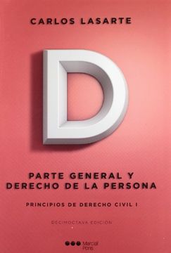 portada Principios de Derecho Civil i: Parte Gral y Derecho de la Persona 18º ed. (in Spanish)