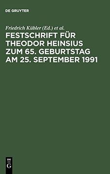 portada Festschrift für Theodor Heinsius zum 65. Geburtstag am 25. September 1991 (en Alemán)