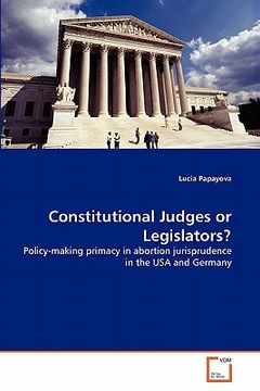 portada constitutional judges or legislators? (en Inglés)