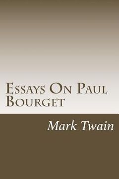 portada Essays On Paul Bourget (en Inglés)