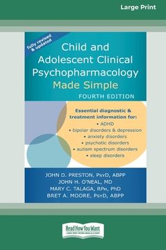 portada Child and Adolescent Clinical Psychopharmacology Made Simple [16pt Large Print Edition] (in English)
