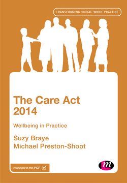 portada The Care act 2014 Wellbeing in Practice Transforming Social Work Practice Series (en Inglés)