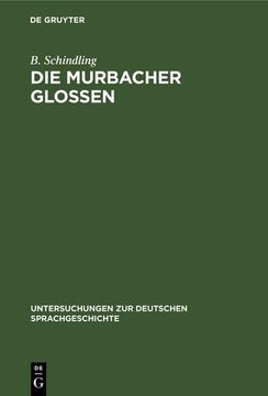 portada Die Murbacher Glossen (in German)