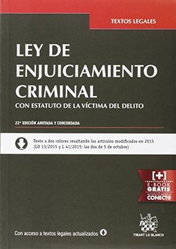 portada Ley de Enjuiciamiento Criminal con Estatuto de la Víctima del Delito 22ª Edición 2015