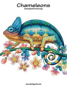 portada Chameleons Coloring Book for Grown-Ups 1 (en Inglés)