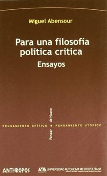 portada Para una Filosofia Politica Critica: Ensayos (in Spanish)