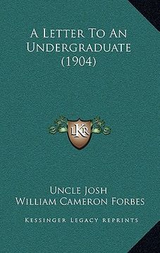 portada a letter to an undergraduate (1904)