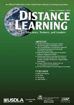 portada Distance Learning Volume 13 Issue 1 2016 (en Inglés)