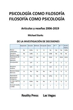 portada Psicología Como Filosofía Filosofía Como Psicología -- Artículos y Reseñas 2006-2019 (in Spanish)
