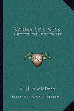 portada karma less ness: theosophical essays on art (in English)