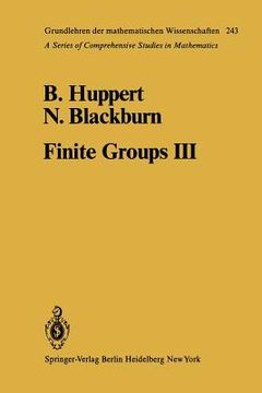 portada finite groups iii (en Inglés)
