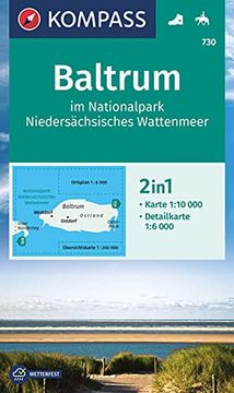 portada Kompass Wanderkarte 730 Baltrum im Nationalpark Niedersächsisches Wattenmeer 1: 10000: Mit Ortsplan, Aktiv Guide u. Reitwegen. Gps-Genau (Kompass-Wanderkarten, Band 730) (en Alemán)