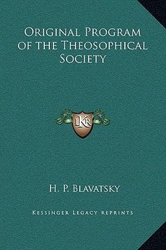 portada original program of the theosophical society (in English)