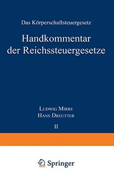 portada Handkommentar der Reichssteuergeseße: Band ii das Körperschaftsteuergeseß vom 16. Oktober 1934: 2 (in German)
