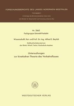 portada Untersuchungen Zur Kinetischen Theorie Des Verkehrsflusses (en Alemán)