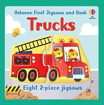 portada Usborne First Jigsaws and Book: Trucks (en Inglés)