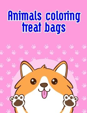 portada Animals coloring treat bags: Christmas Book, Easy and Funny Animal Images (en Inglés)