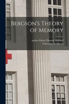portada Bergson's Theory of Memory (en Inglés)