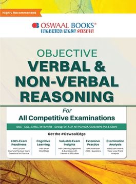 portada Oswaal Objective Verbal & Non-Verbal, Reasoning for all Competitive Examination, Chapter-wise & Topic-wise, A Complete Book to Master Reasoning! (en Inglés)
