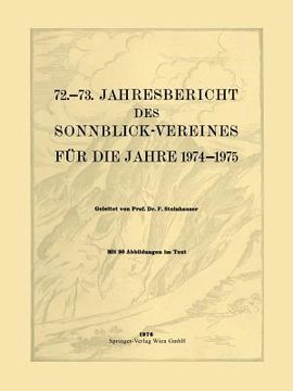 portada 72.-73. Jahresbericht Des Sonnblick-Vereines Für Die Jahre 1974-1975 (en Alemán)