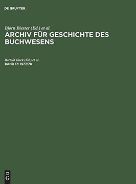 portada Archiv für Geschichte des Buchwesens, Band 17, 1977 (en Alemán)