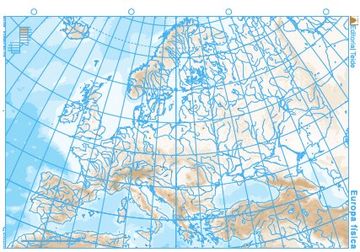 MAPA MUDO EUROPA FISICO (25 UDS) (en Castellano)