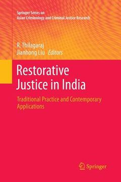 portada Restorative Justice in India: Traditional Practice and Contemporary Applications (en Inglés)