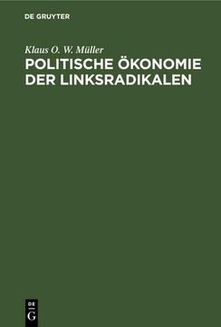 portada Politische Ökonomie der Linksradikalen (en Alemán)